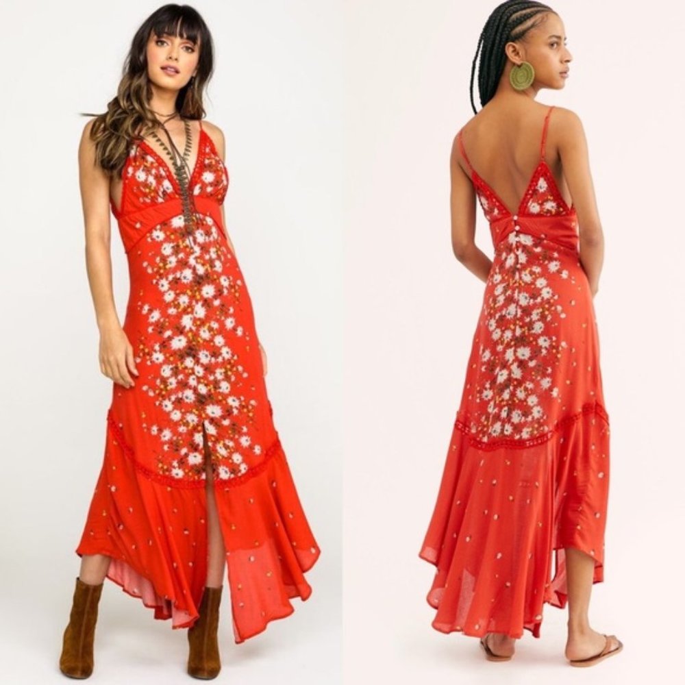 FREE PEOPLE Paradise Floral Print Maxi Dress- XS